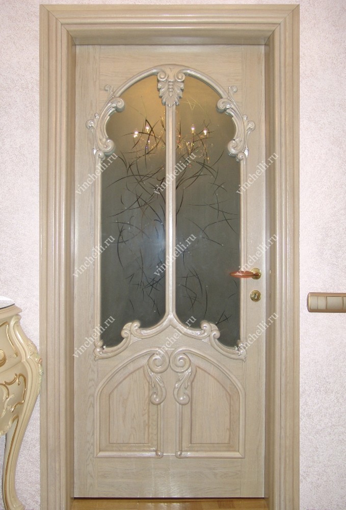 Деревянные двери со стеклом - заказать в Москве