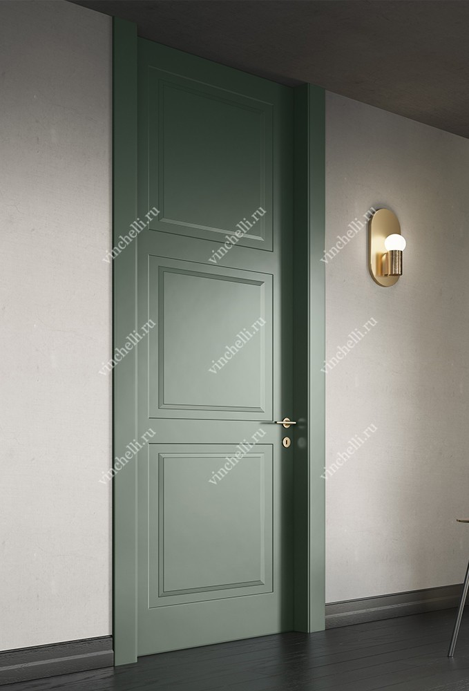 межкомнатные двери оливкового цвета в интерьере
