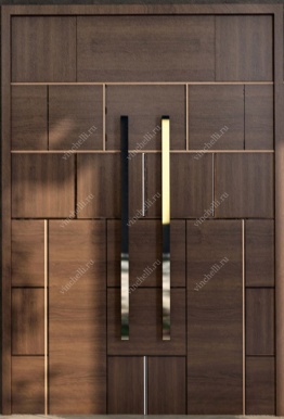 фото Для частного дома Входная деревянная дверь для частного дома Geometrica