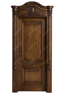 фото Нестандартные двери сложность 3 Дверь цвета орех из массива дуба 3-9