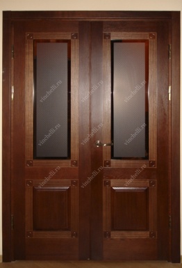 фото Межкомнатные двустворчатые двери Дверь из массива дуба 3-1