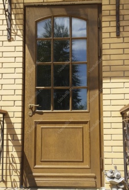 фото Входные двери из дуба Усиленная входная дверь со стеклом 1-69