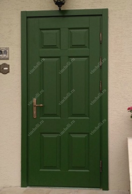 фото Входные двери из дуба Зеленая входная дверь 1-25