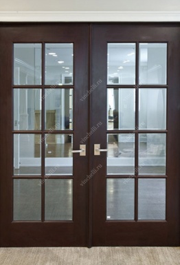 фото Межкомнатные двустворчатые двери Дверь из массива дуба цвета венге 4-5