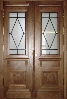 фото Входные двери из дуба Входная дверь со стеклом 1-4