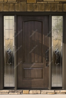фото Входные двери из дуба Входная дверь в дом 1-18