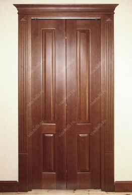 фото Раздвижные двери Классика Дверь цвета орех из массива 3-14